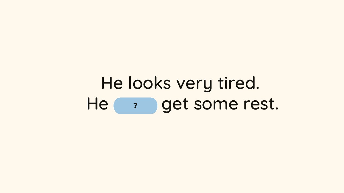 สไลด์ตัวอย่างแบบฝึกเติมคำ Modal Verbs